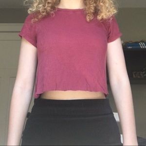 maroon crop top